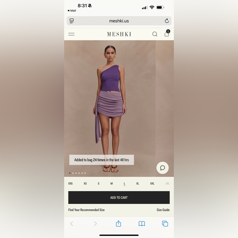 Purple One-Shoulder Dress from meski